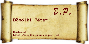 Dömölki Péter névjegykártya